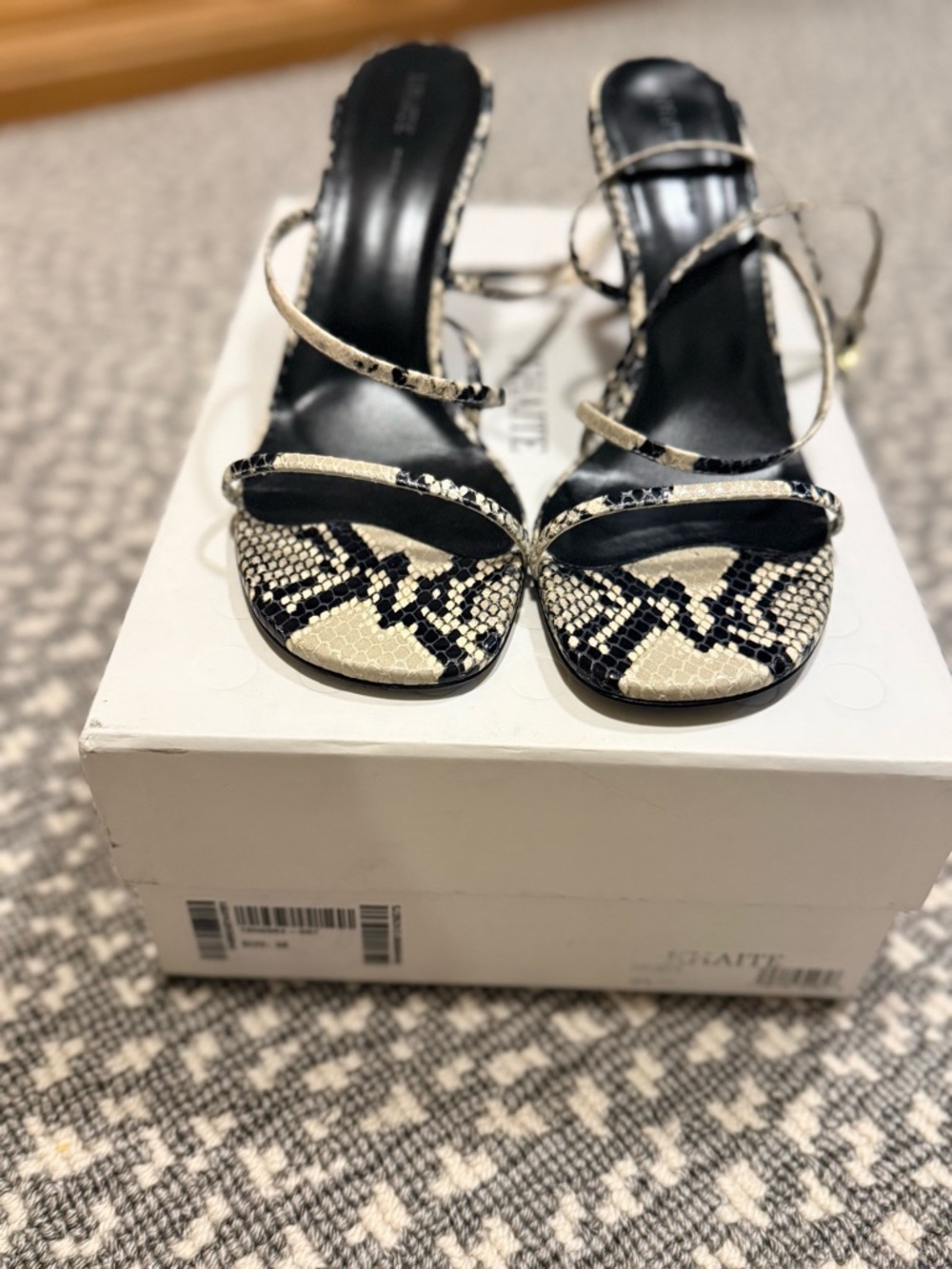 Khaite Loop Python-Embossed Leather Sandal - Picture 9 of 10